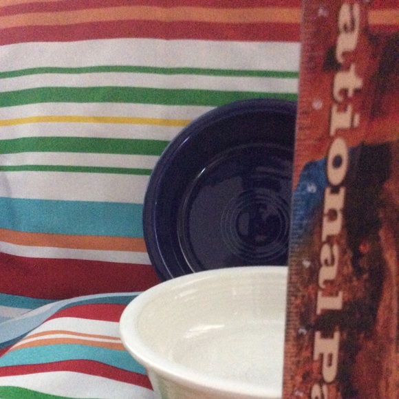 Fiestaware Pair of Soup Bowls Cobalt Blue & white - Picture 4 of 14